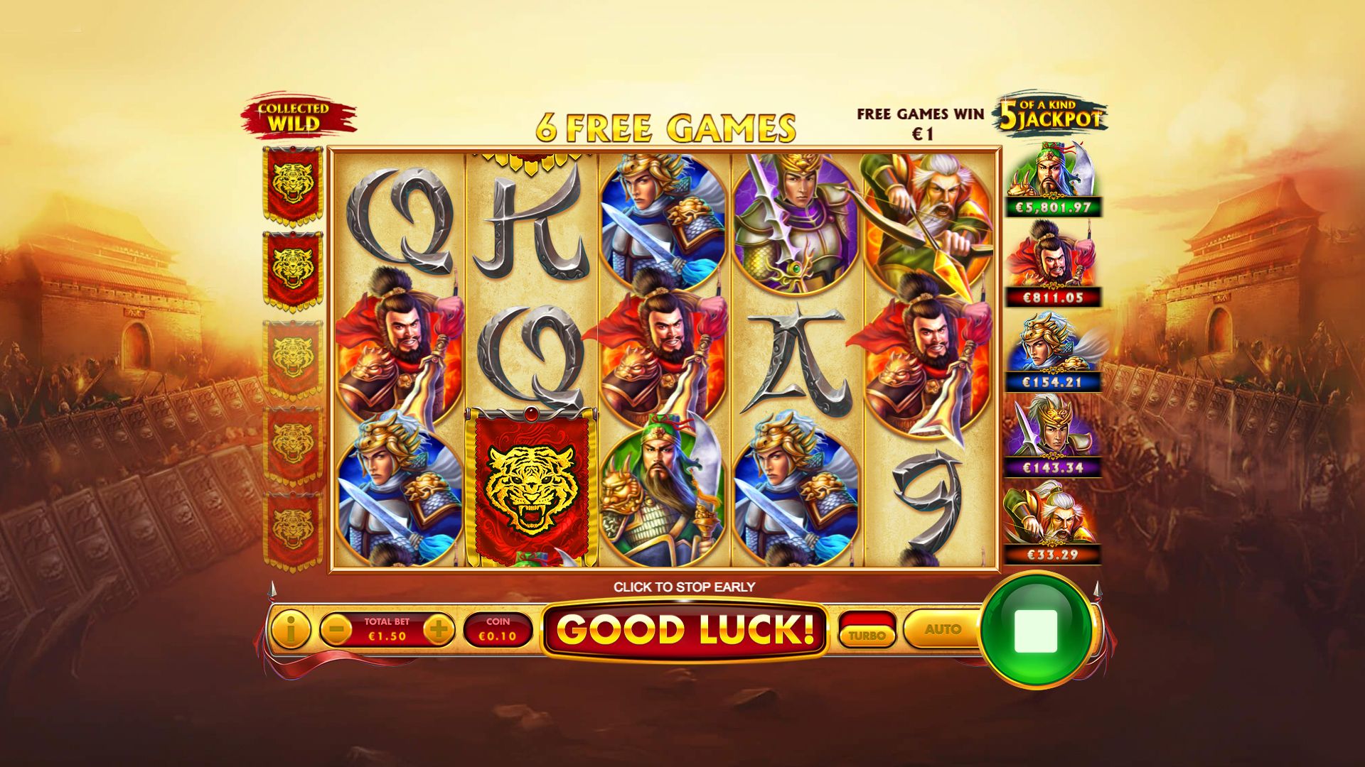 Tiger Generals Free Games